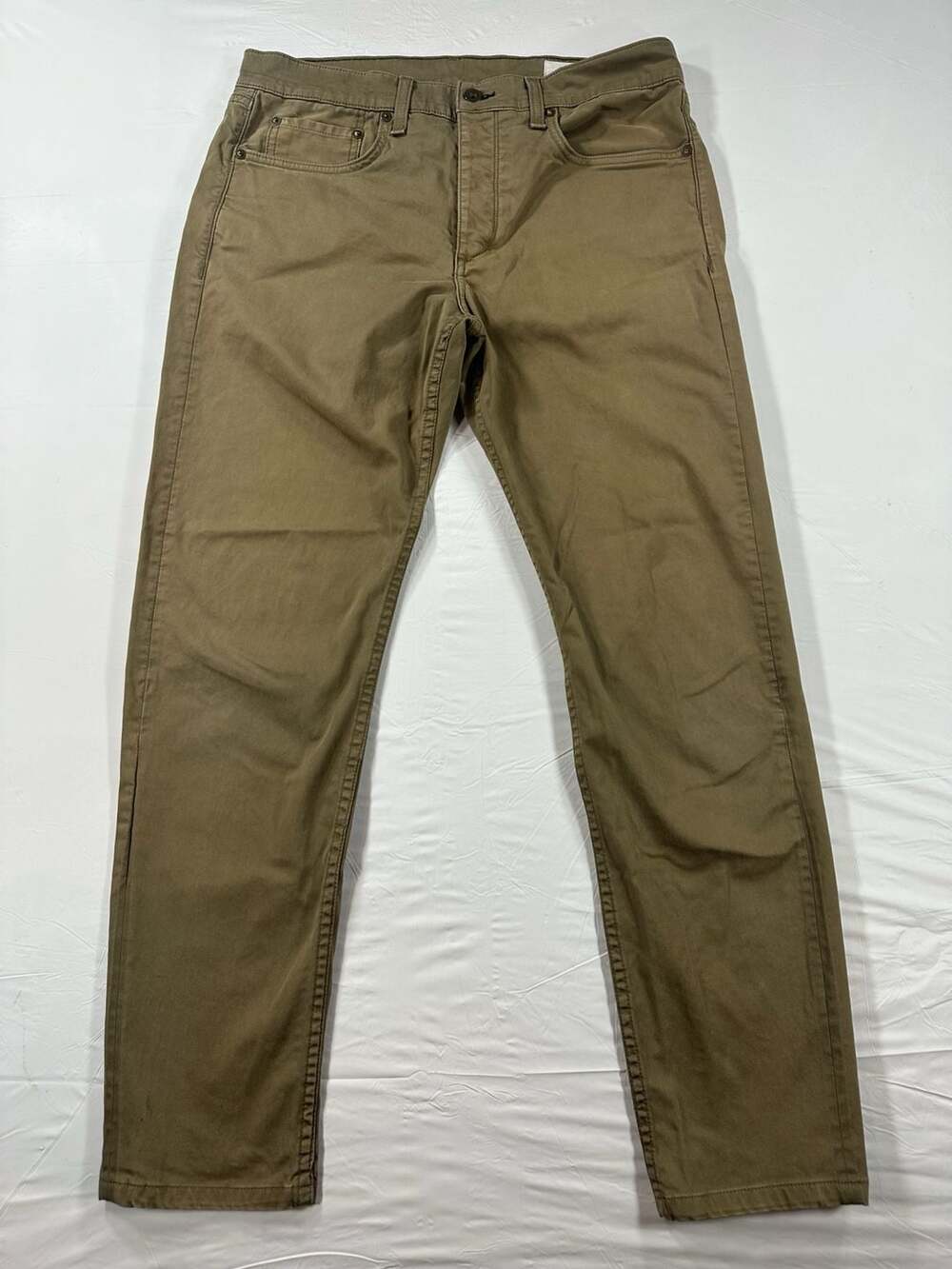Rag and Bone Standard Issue Fit 2 Slim Chino Button Fly Pants Beige Mens 32x29